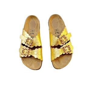 Betula Birkenstock Gold Open Toe Sandals Slide Size W 7 M 5
